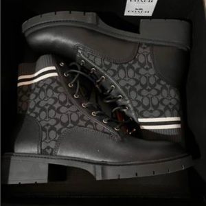 NWT Coach Livia Bootie In Signature Knit | ankle boots, Black size US 11 B